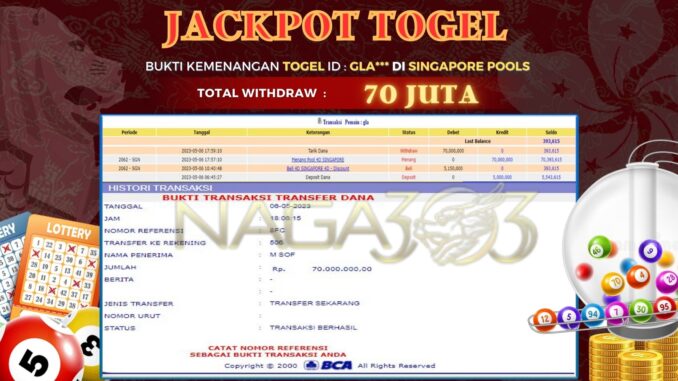 bukti jp naga303 #159