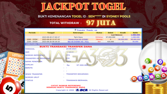 bukti jp naga303 #504