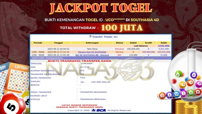 bukti jp naga303 #484