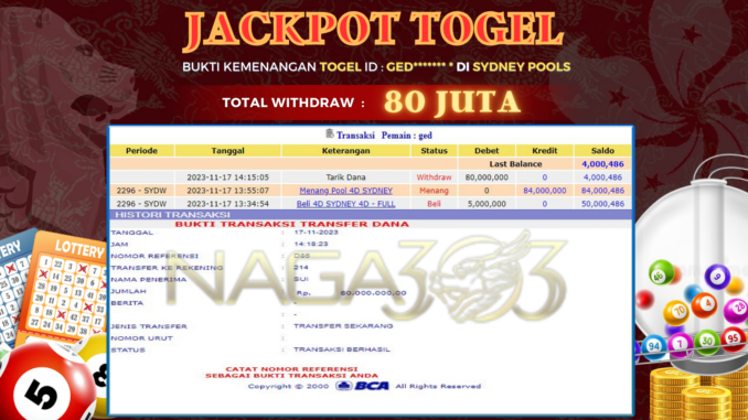 bukti jp naga303 #678