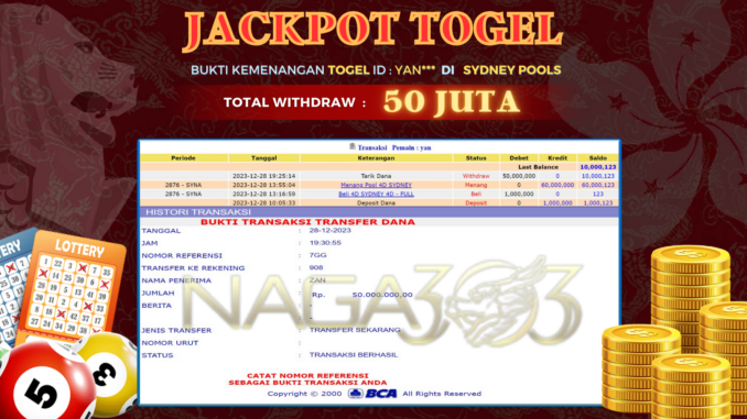 BUKTI JP NAGA303 #774